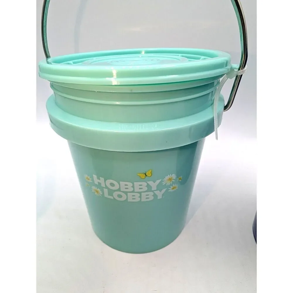 (4) Mini Buckets-(2) Light Teal Lowes (1) 250 yr Blue Lowes (1) Teal Hobby Lobby